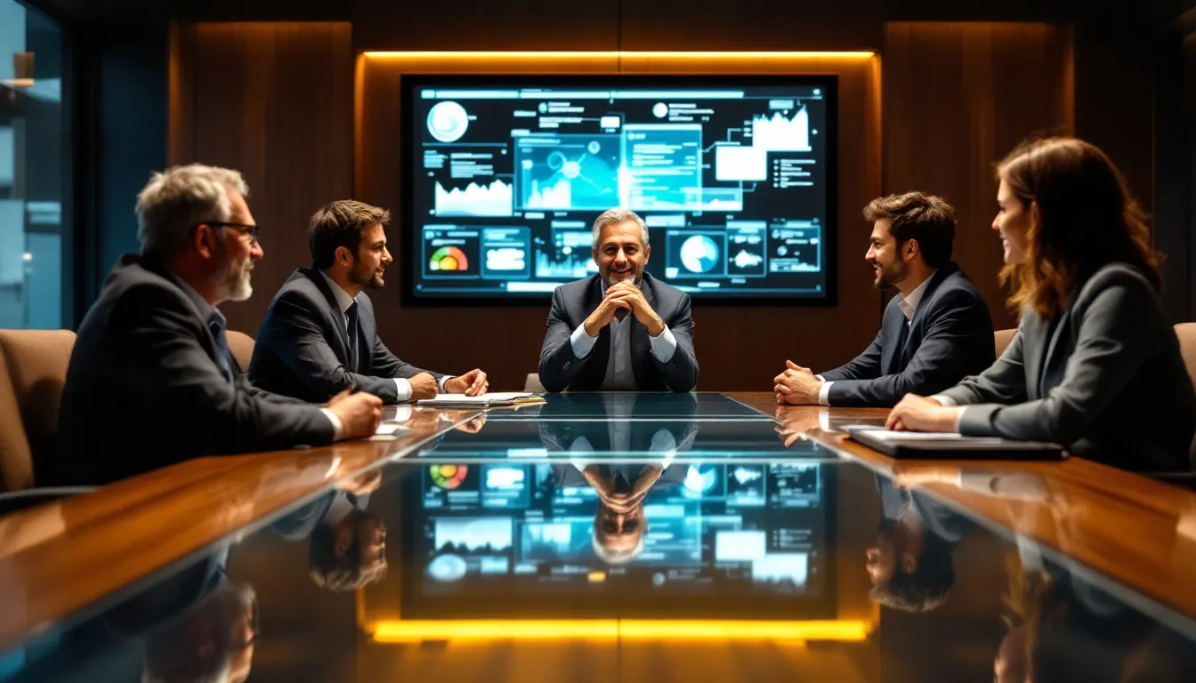 executive team planning strategy at table