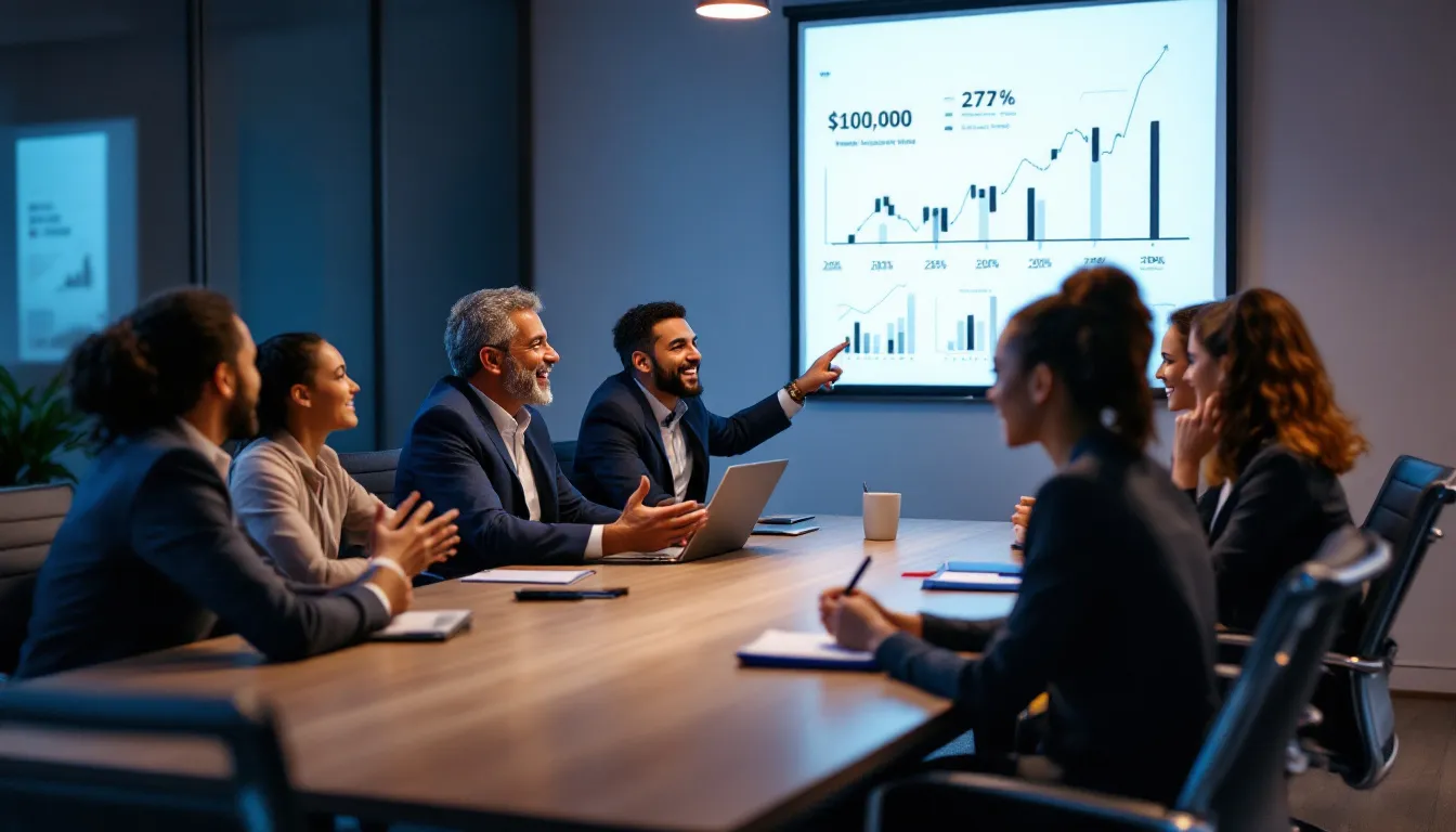 business person reviewing performance data