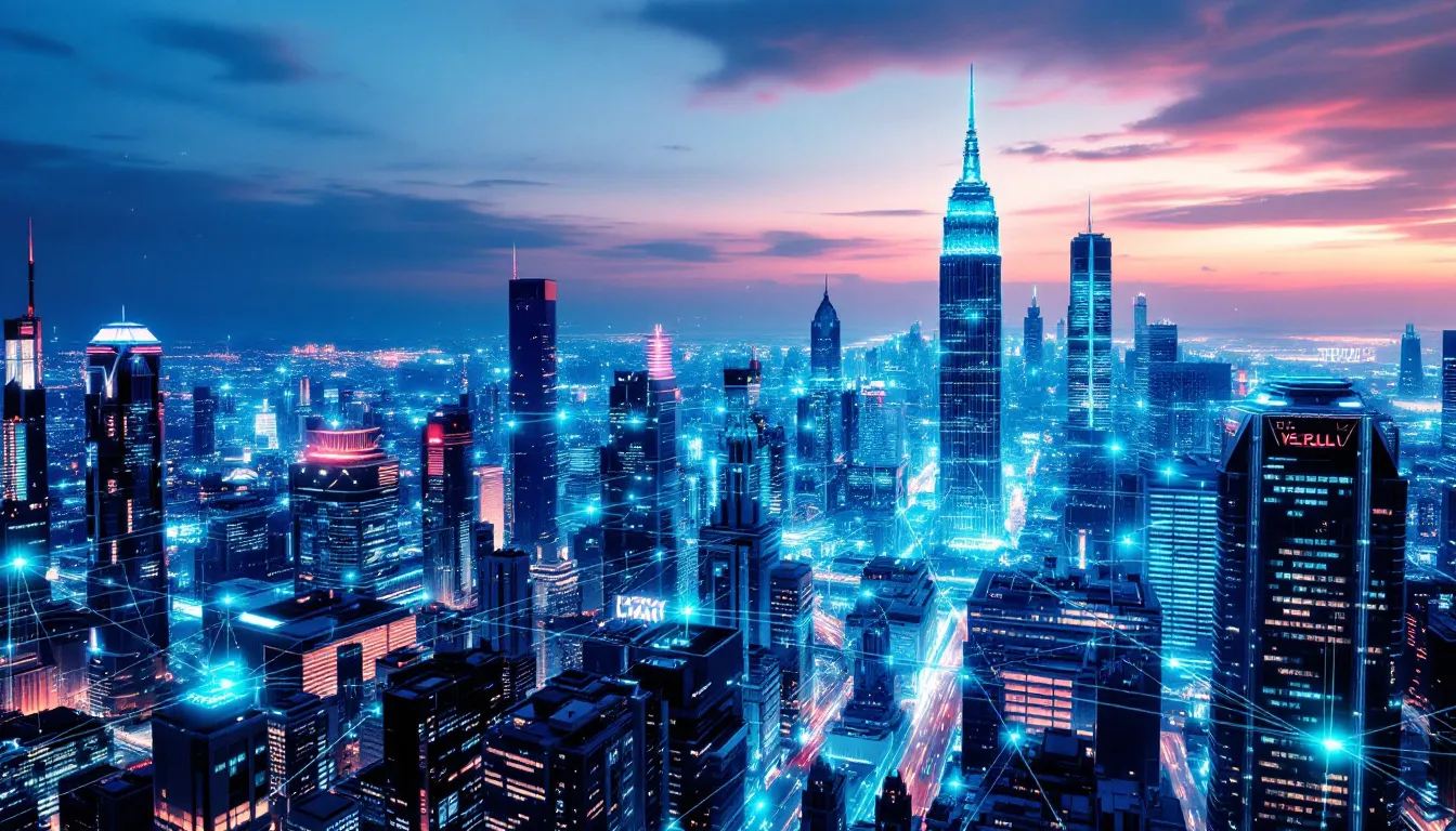 server room with glowing lights