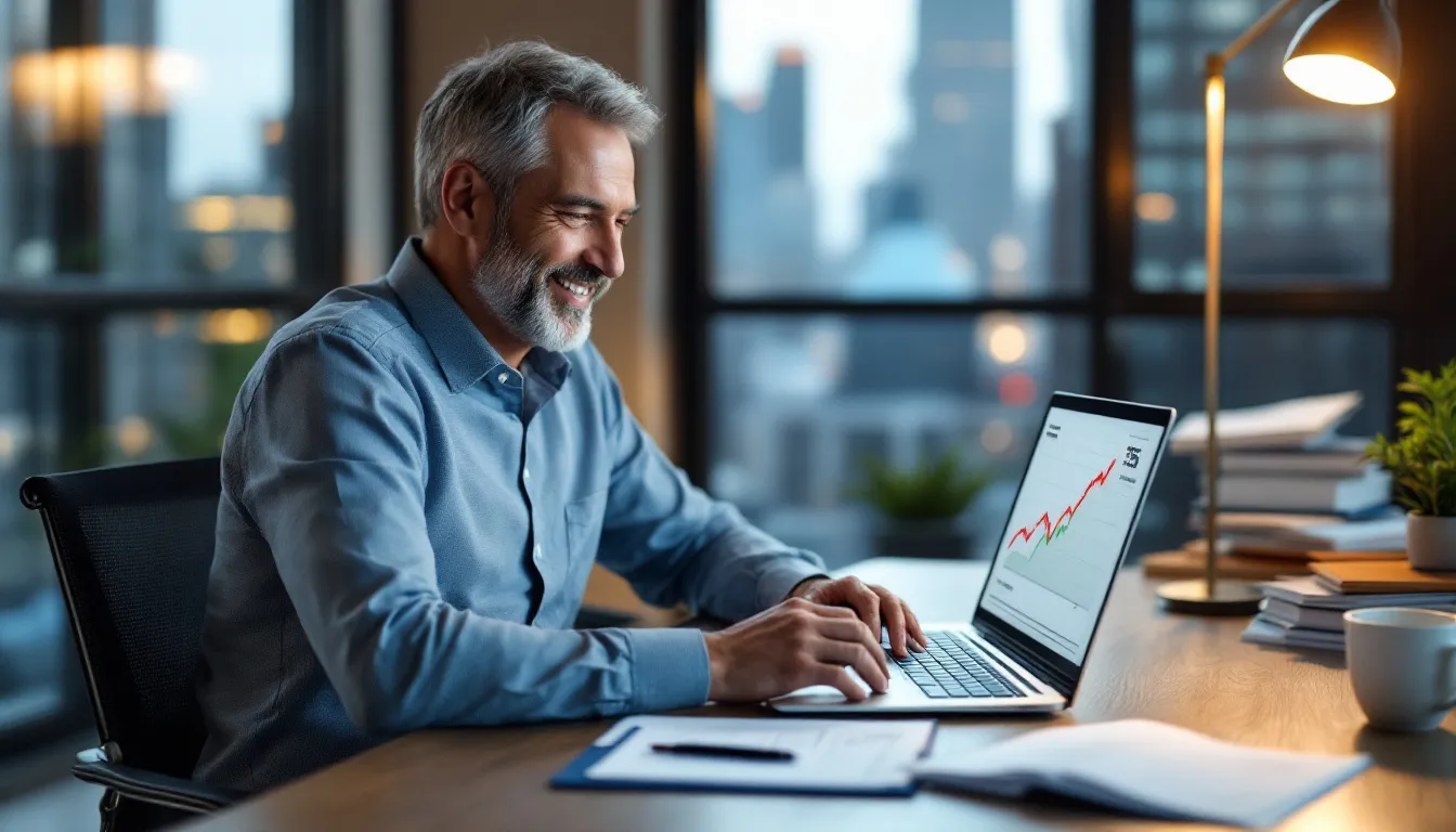 two people analyzing digital content on laptop
