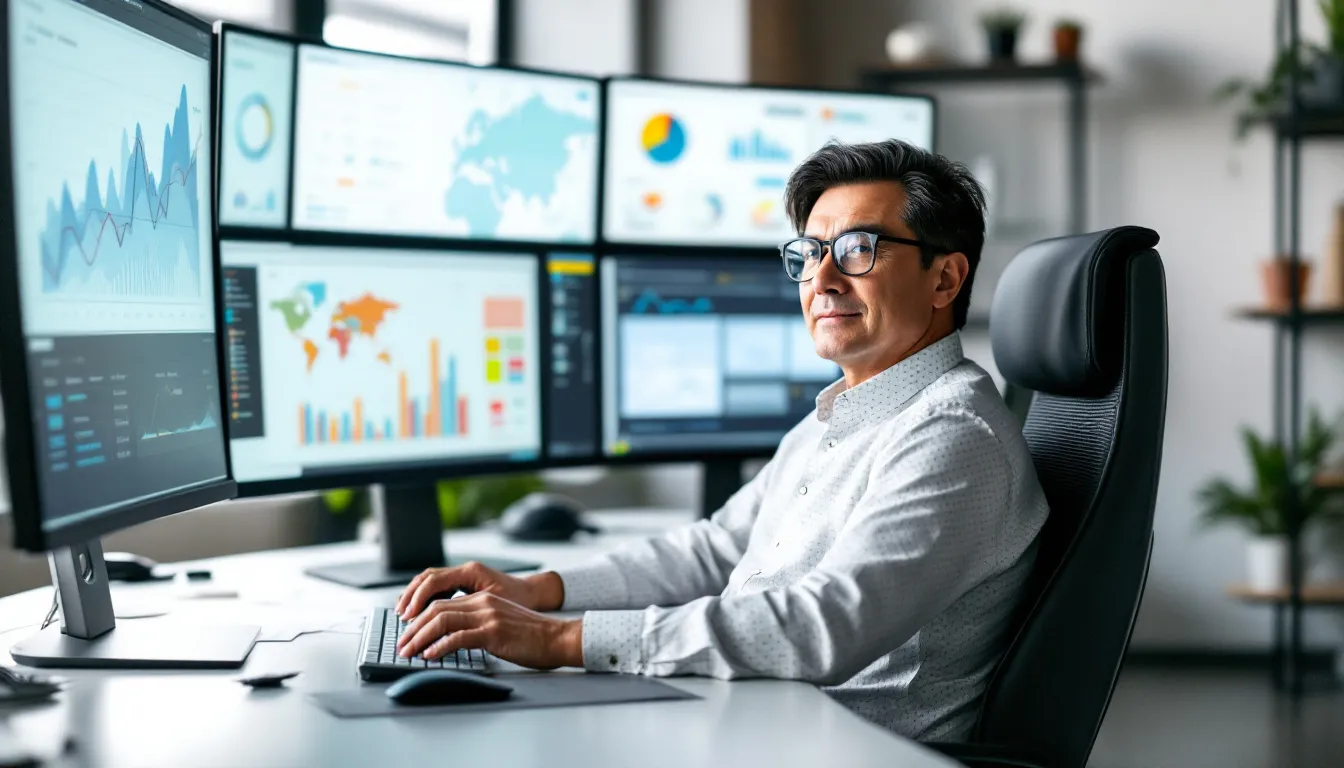 futuristic computer screen showing search results