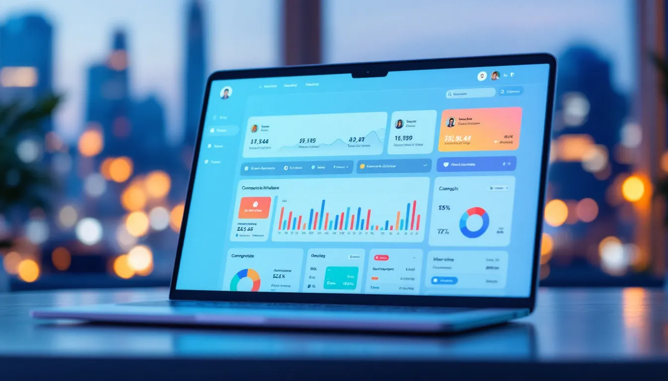 Laptop screen showing influencer dashboard