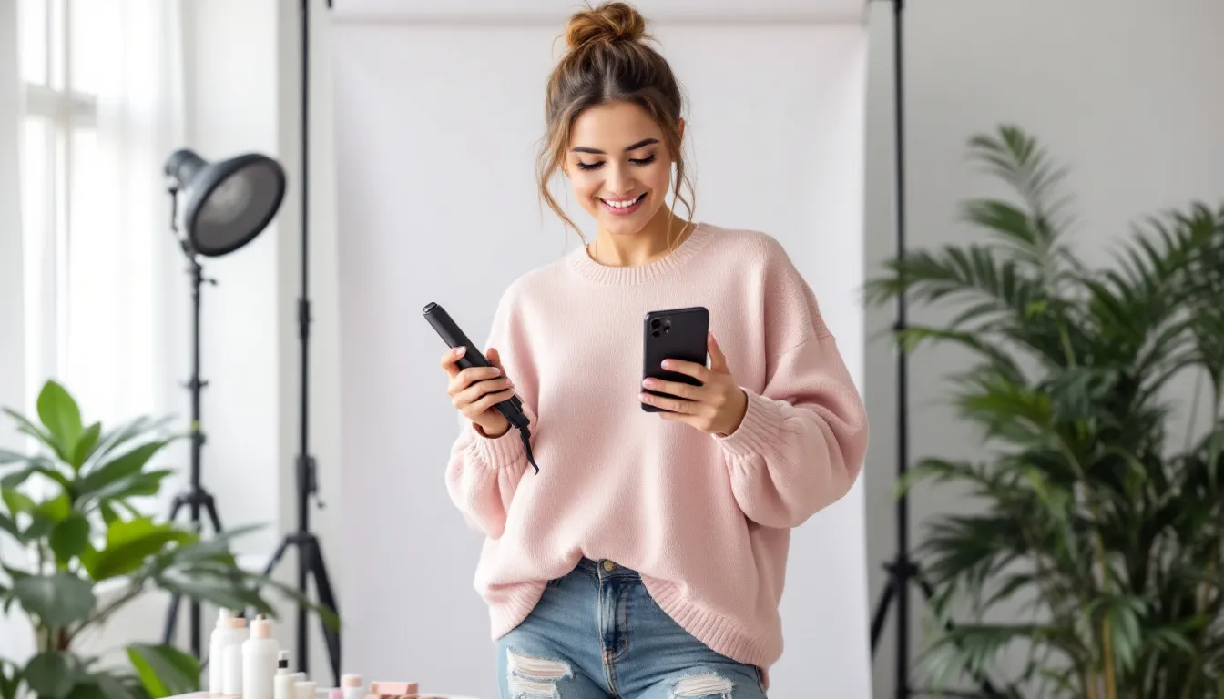 Staged living room with clickable furniture items