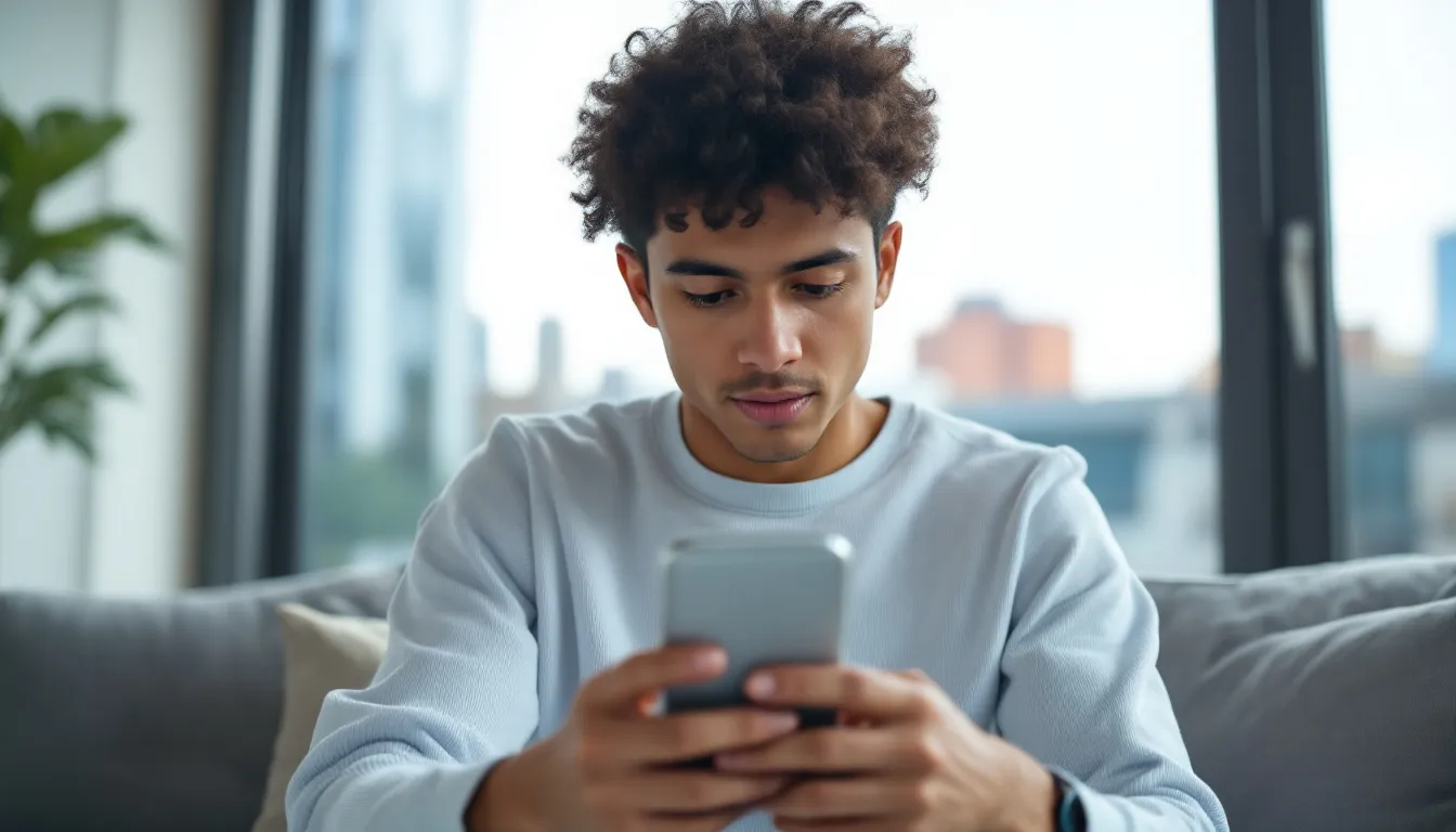 Mobile user scrolling through shopping images