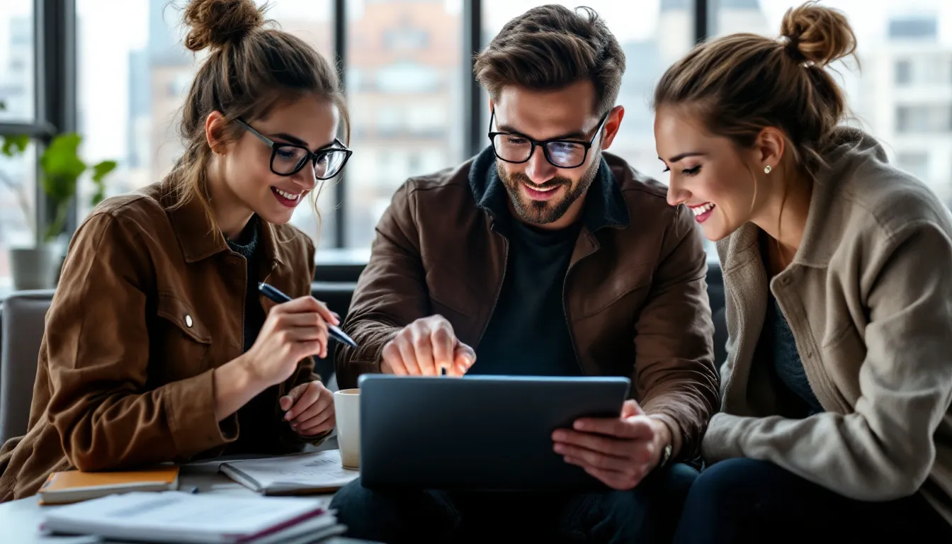 professional writing business email at office