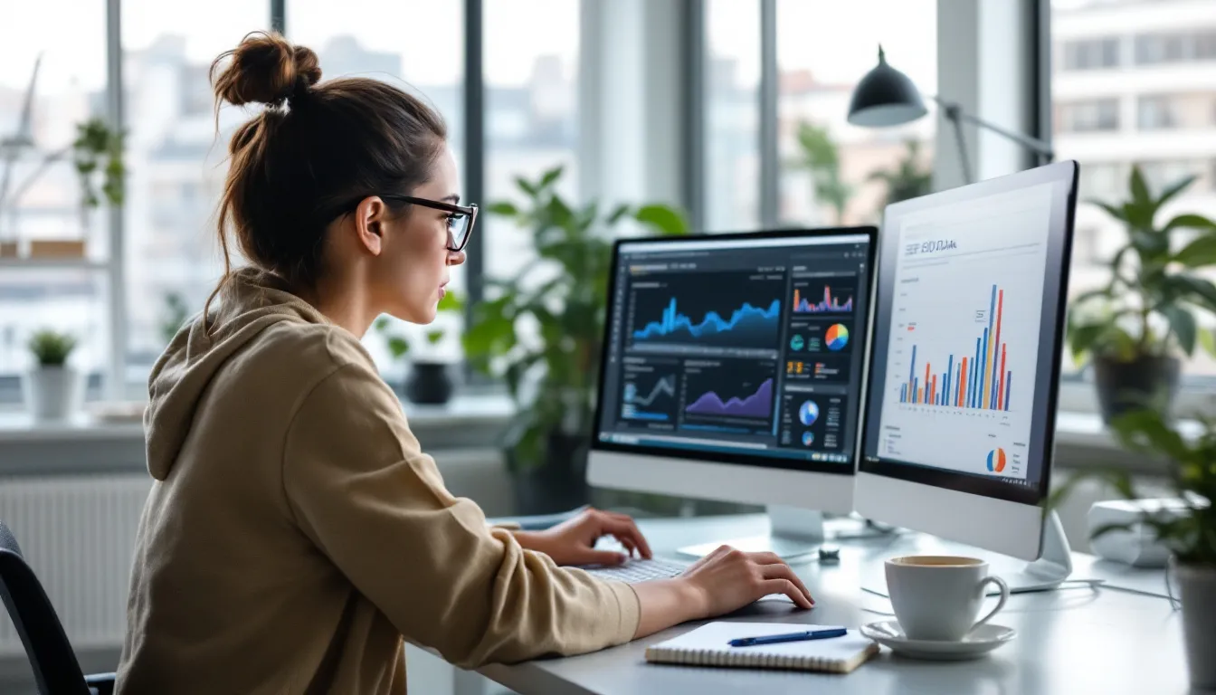 person analyzing seo data on computer