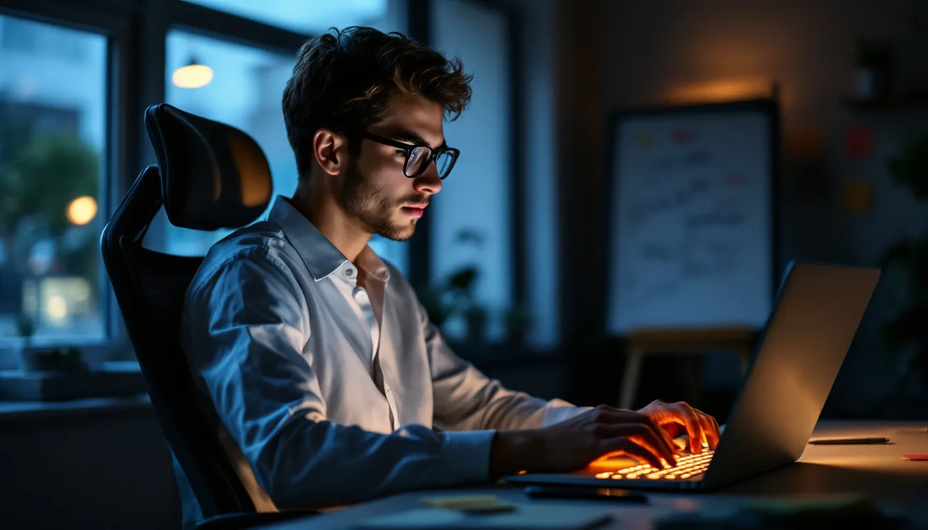 freelancer working in cafe with laptop