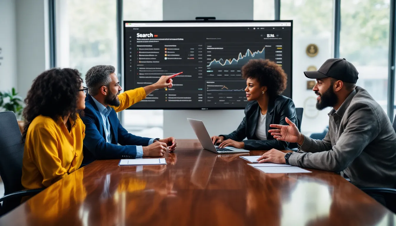 marketer analyzing keyword strategy