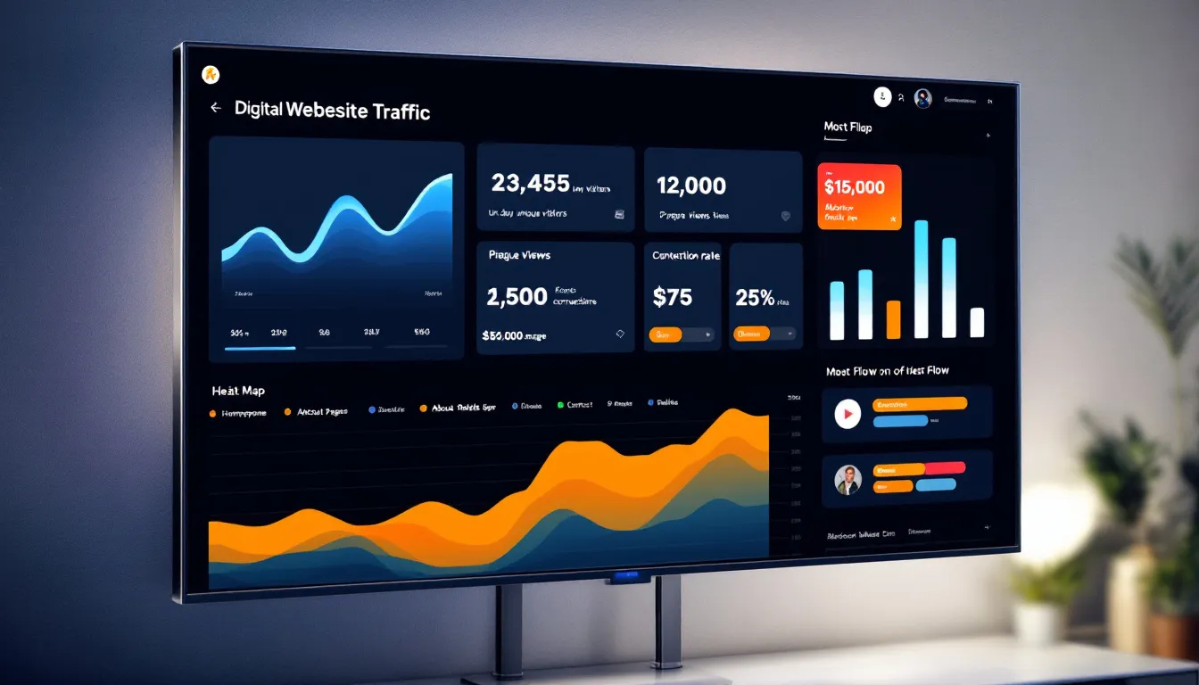 chart and graphs on business laptop screen