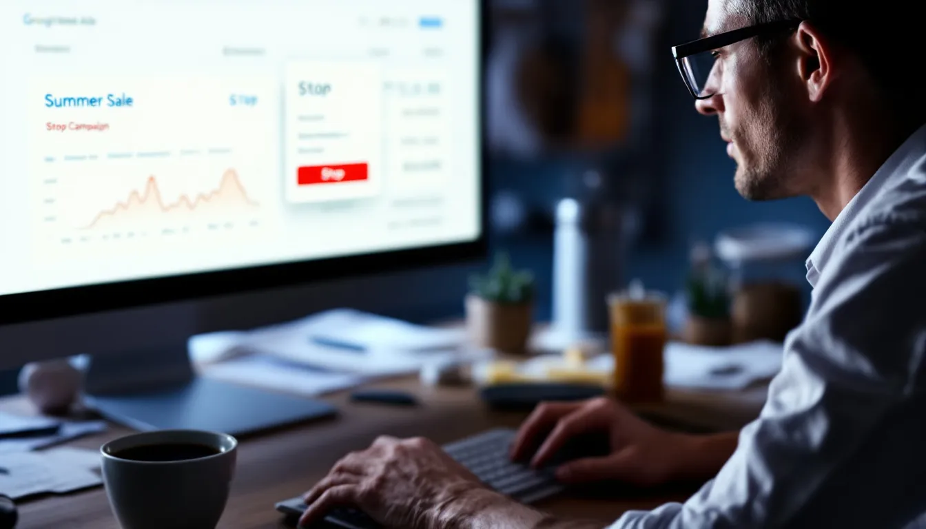 person using google ads on computer