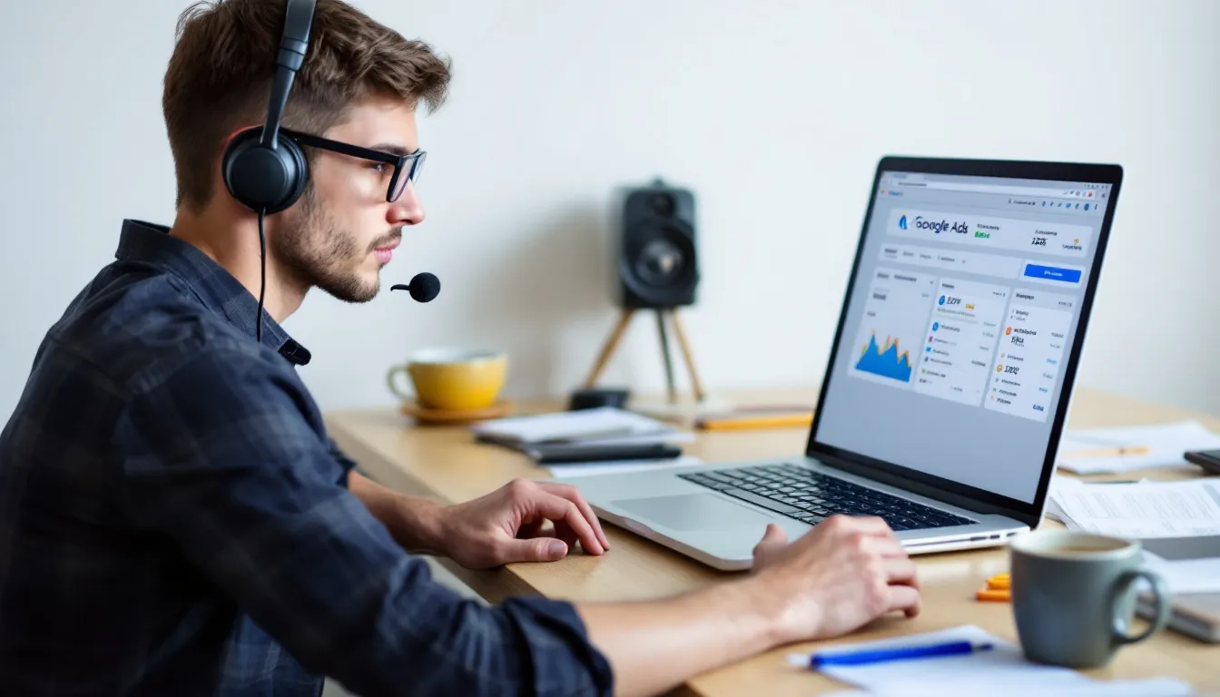 person turning off google ad campaign on screen