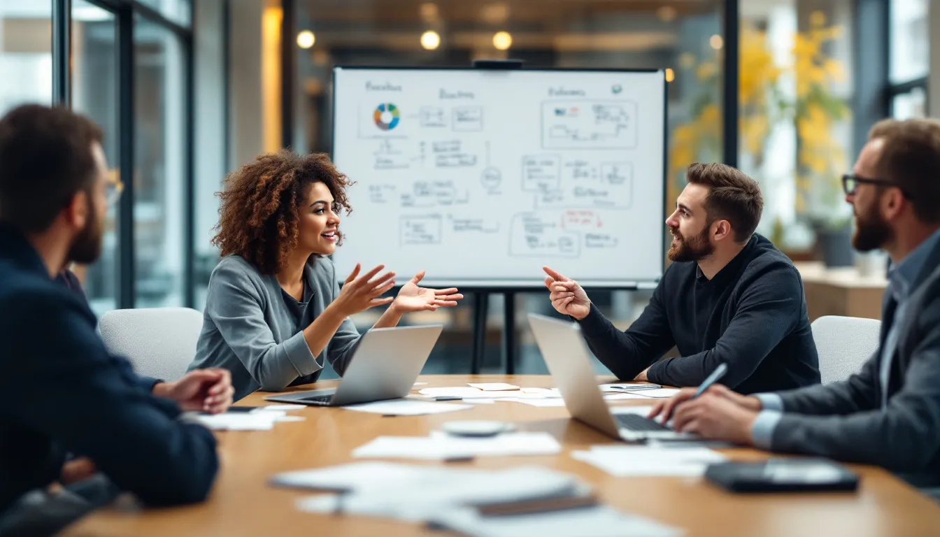 team using digital planning dashboard