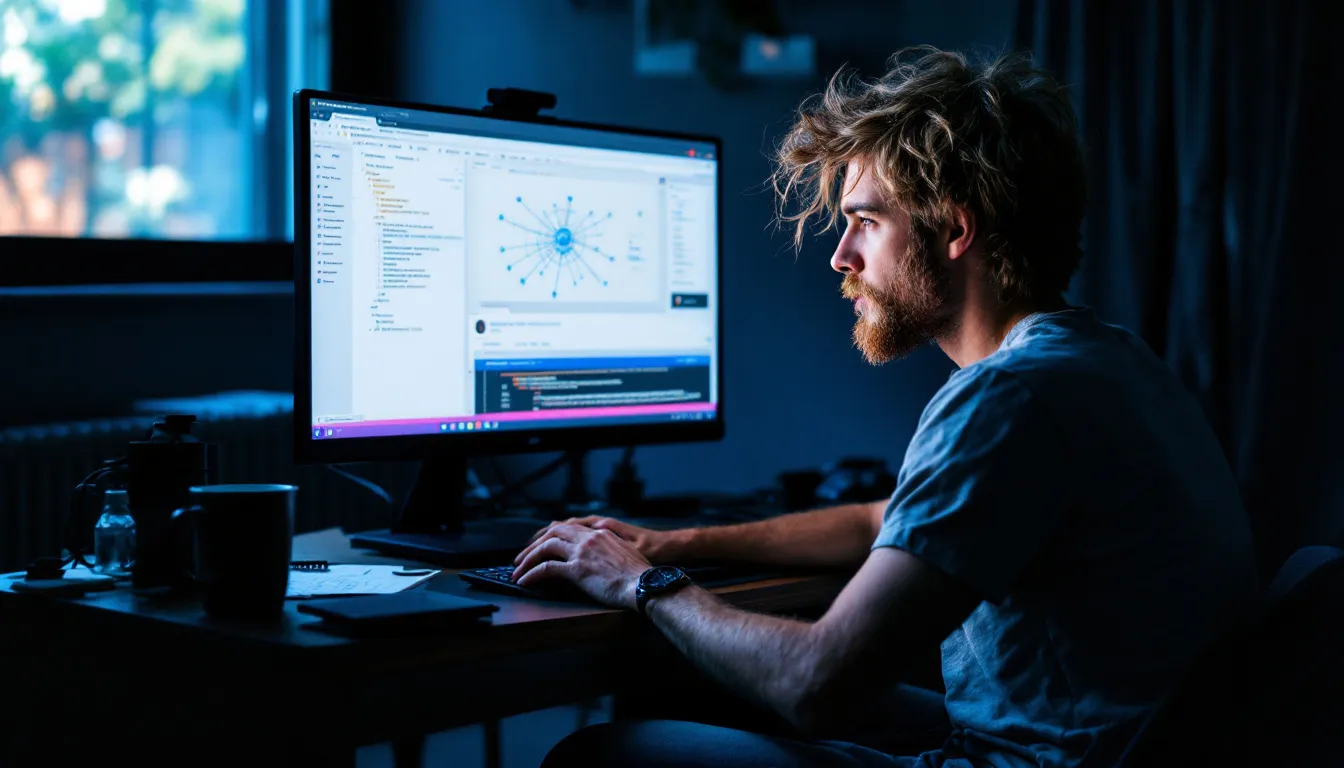 person choosing software on tablet