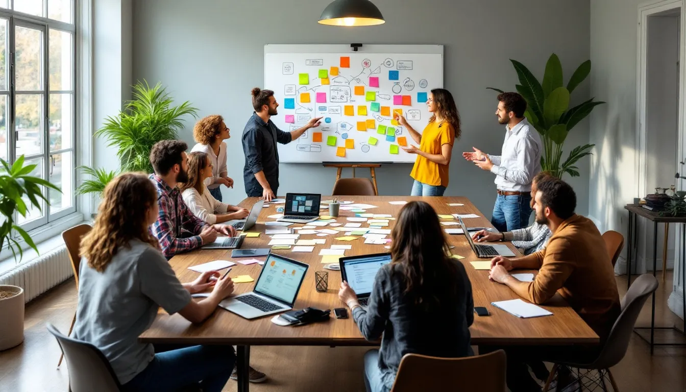 business team analyzing customer feedback