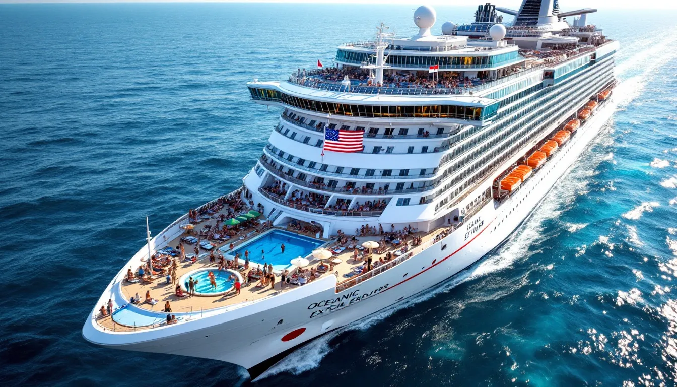 Cruise ship with international travelers onboard