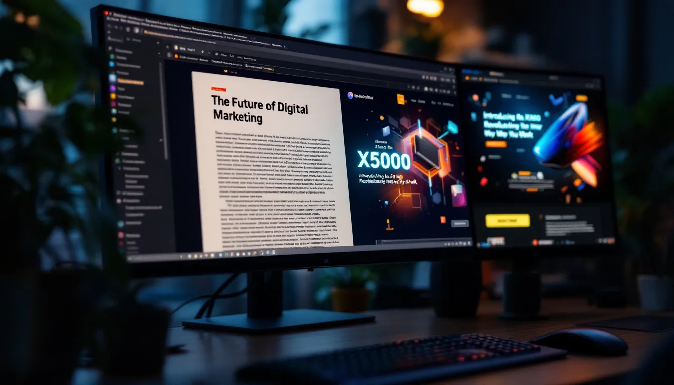 realistic computer screen showing ppc ad example