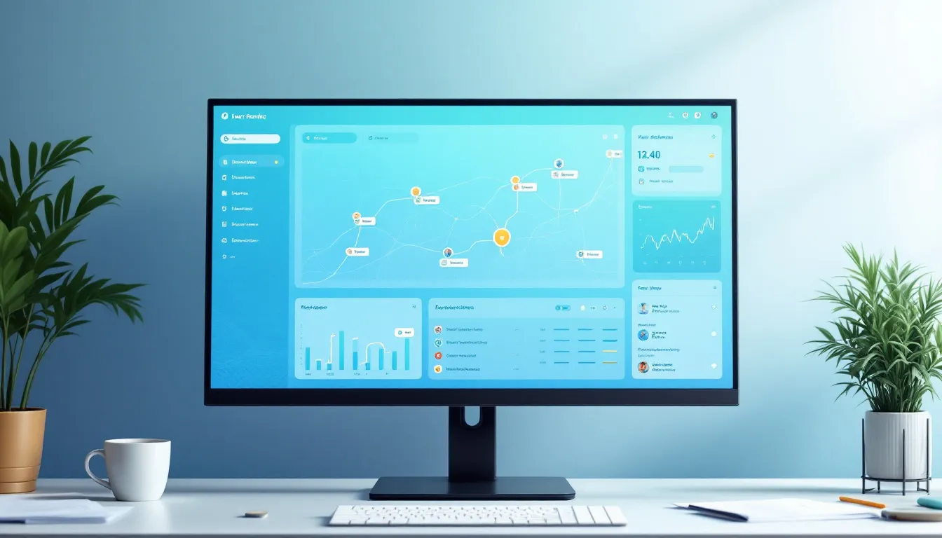 modern landing page design on laptop screen