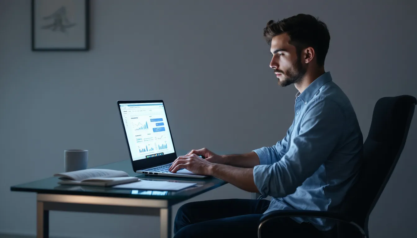 person using calculator at desk
