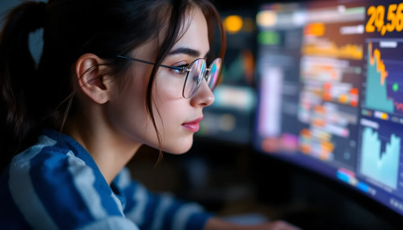 closeup of person analyzing marketing KPI charts