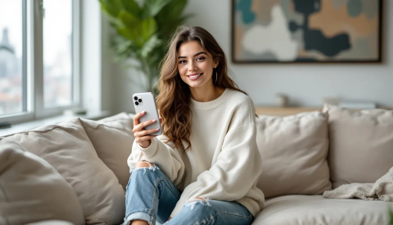 influencer recording content on smartphone