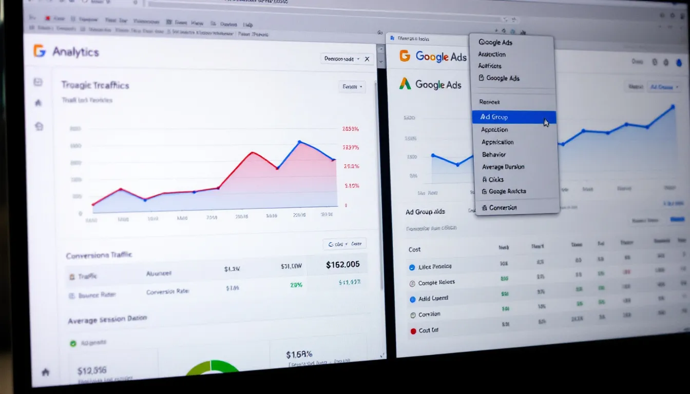 browser showing google ads and search console
