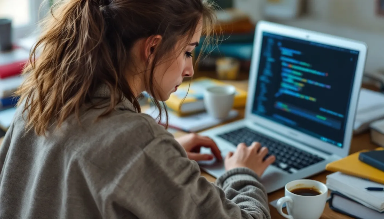 small team discussing website on laptop