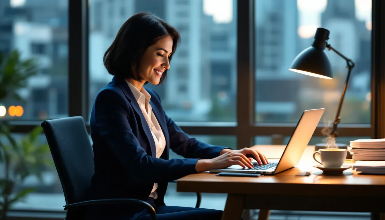 stressed person looking at laptop
