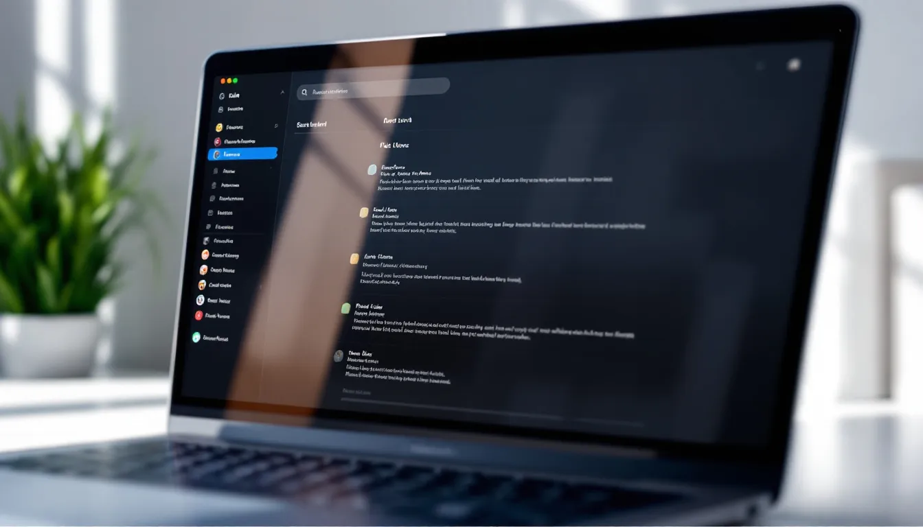 Automated email system interface on laptop