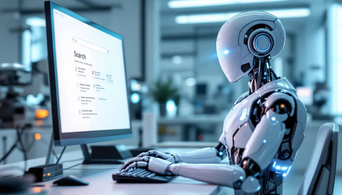 seo strategist working on computer