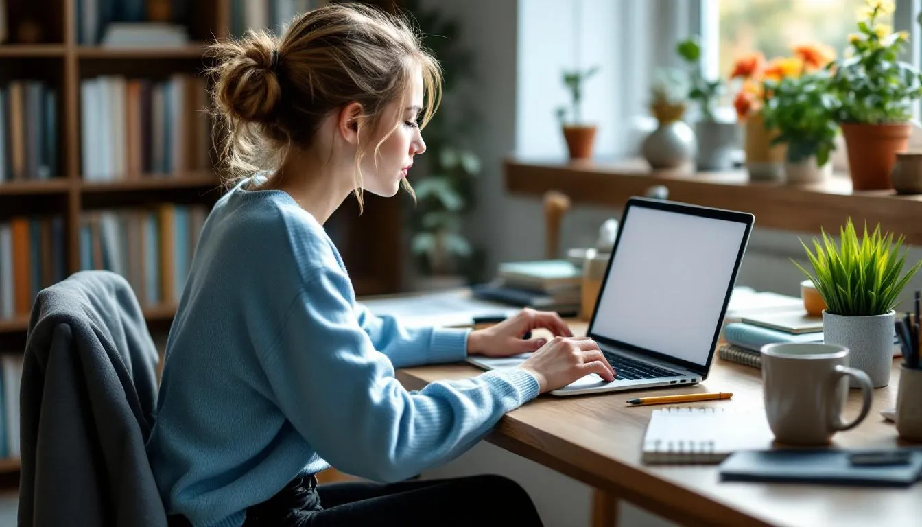 person attending live webinar on laptop
