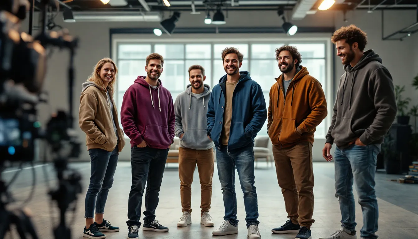 creative team working on video ad shoot