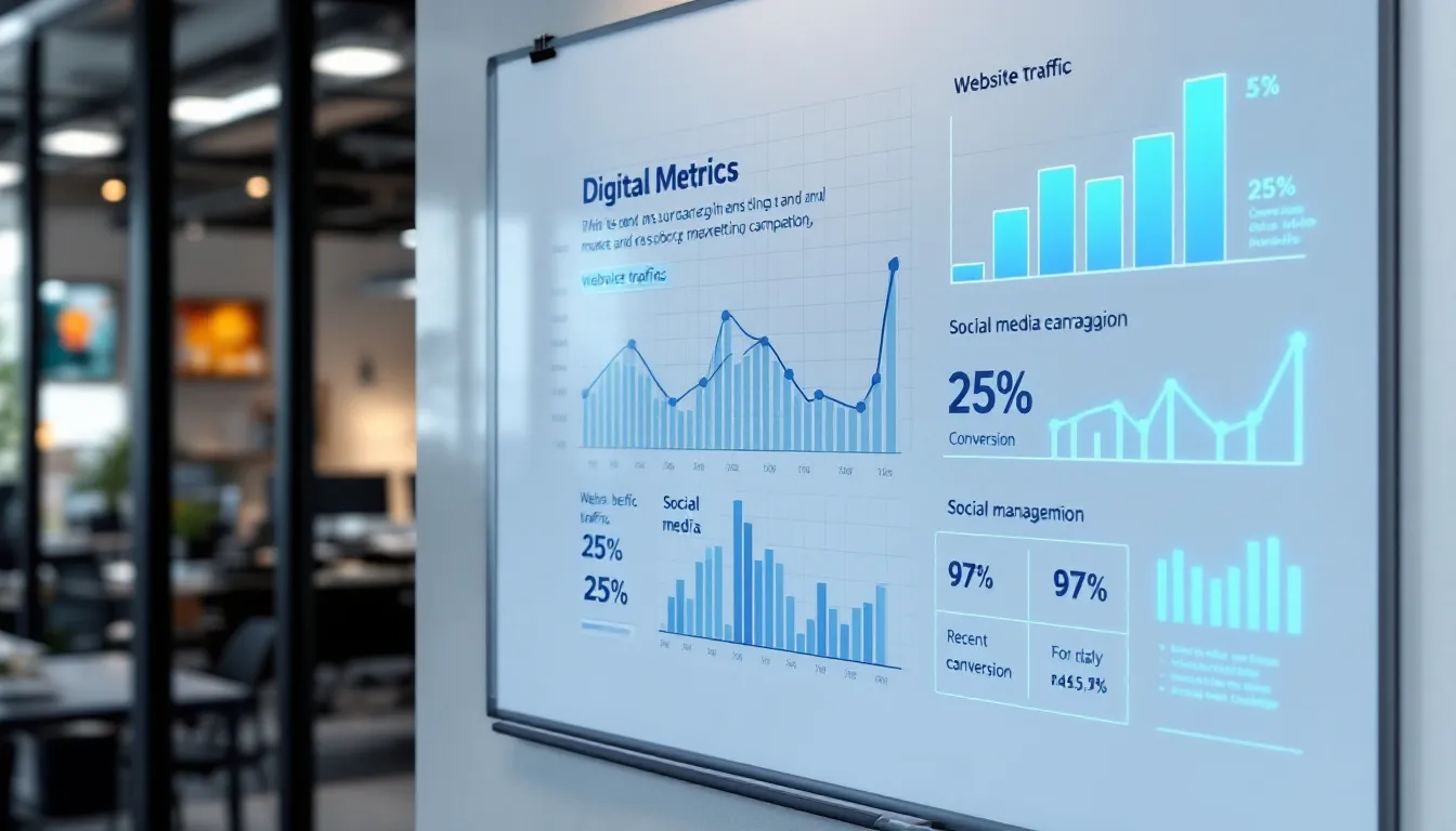 three colored charts with business category labels