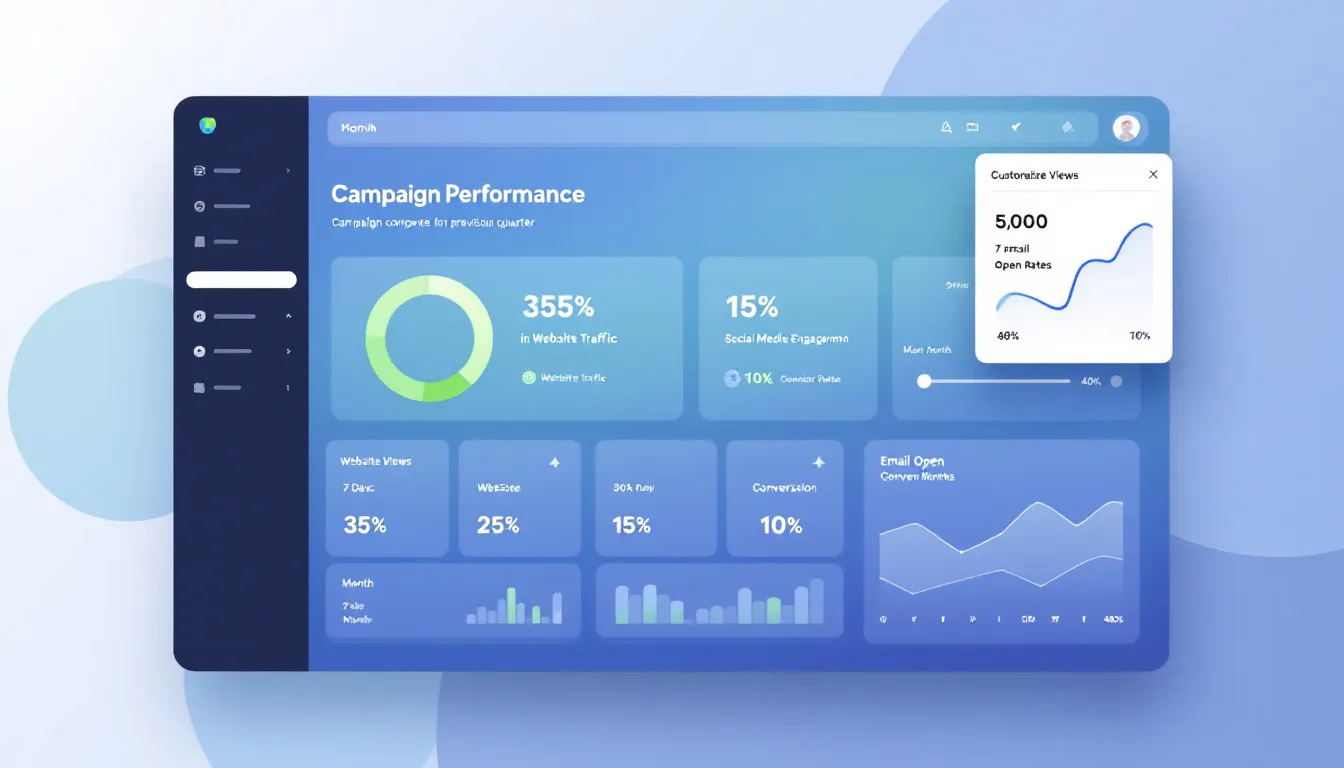 dashboard with campaign performance metrics