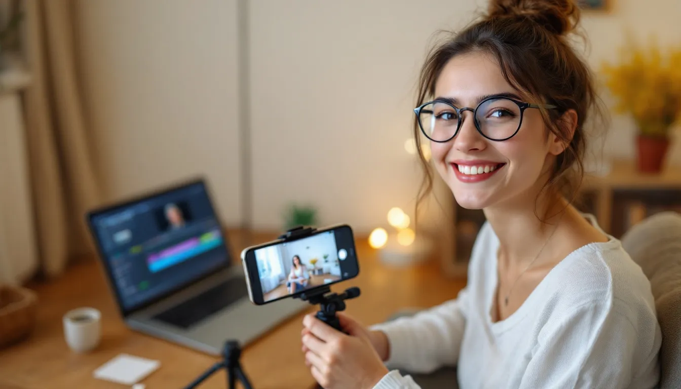 person using phone with social media open