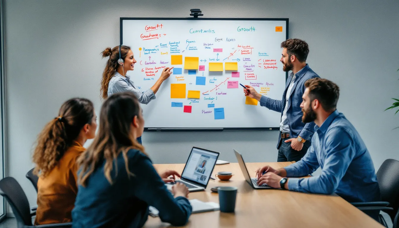 magnifying glass over data charts