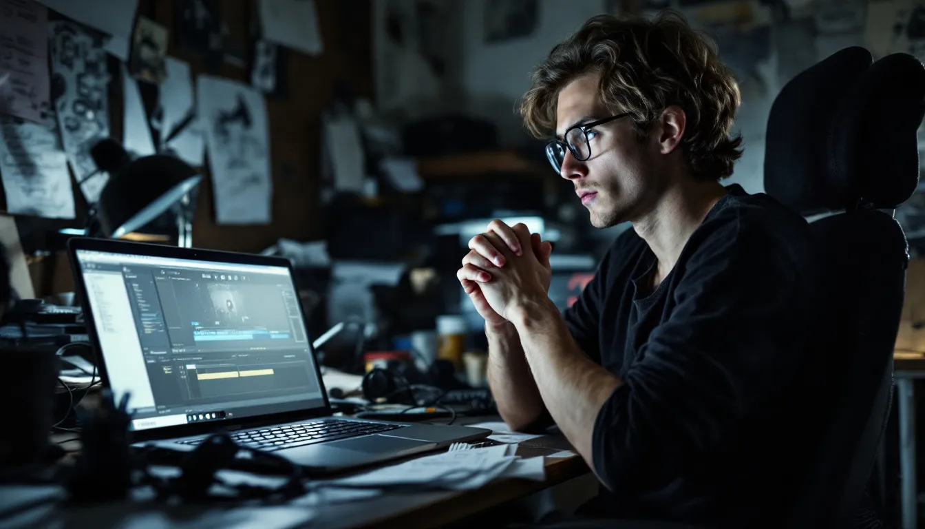 man listening to podcast with wireless earbuds