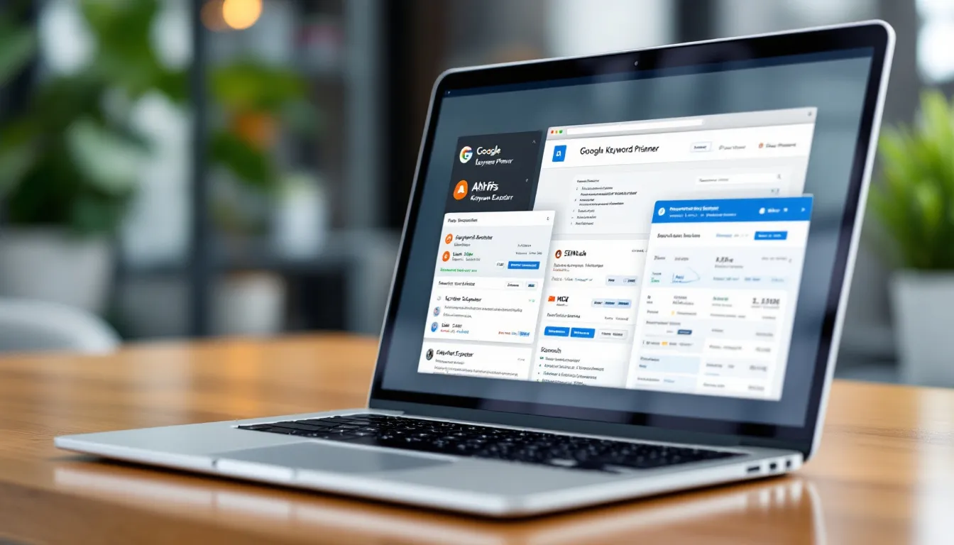 person typing keywords into laptop