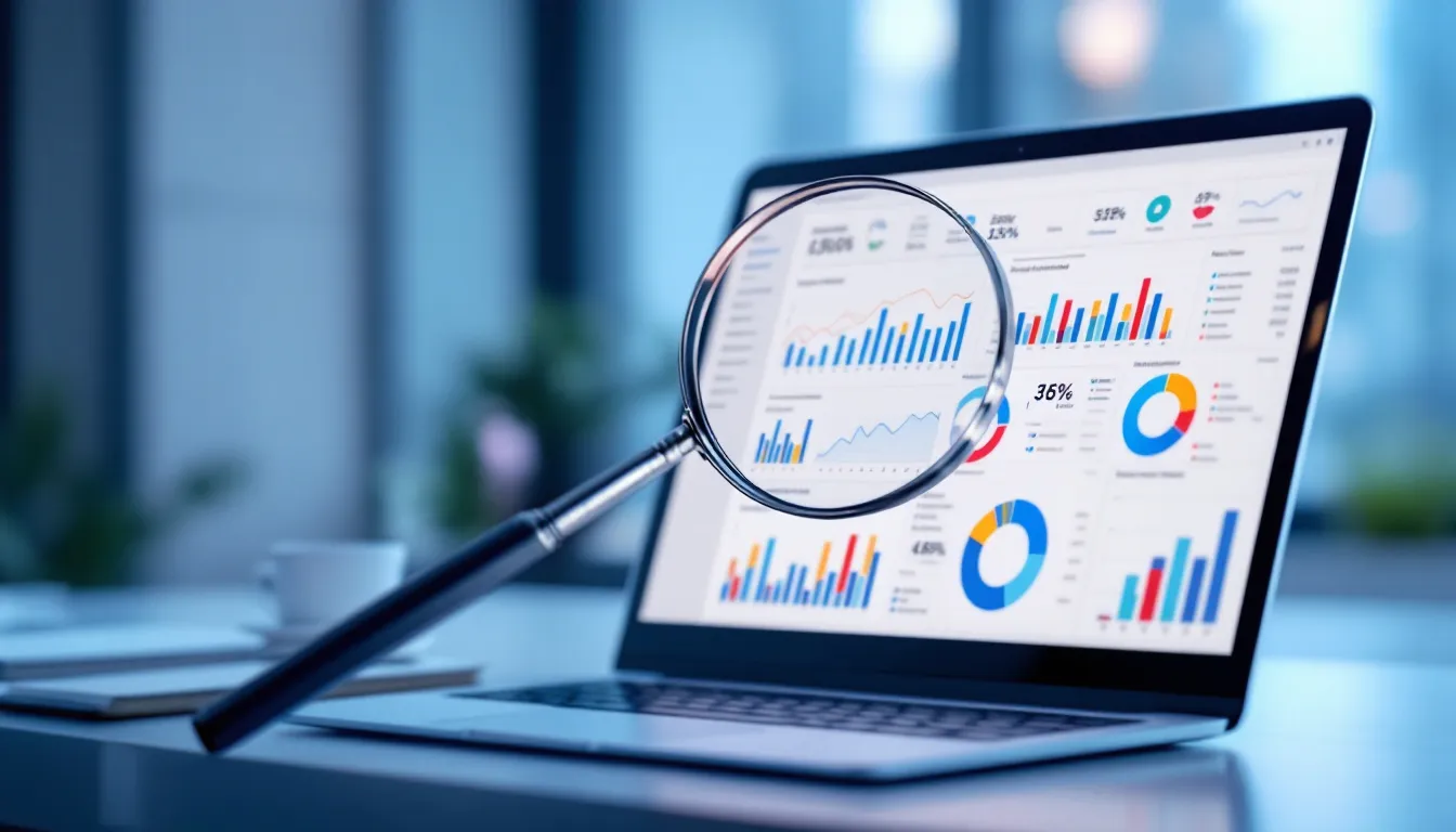 group of executives reviewing business dashboard