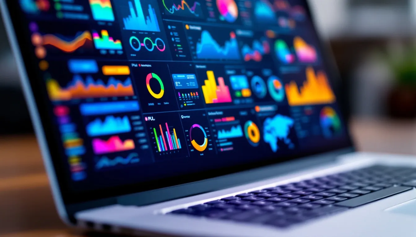 person typing ad ideas on laptop using ai