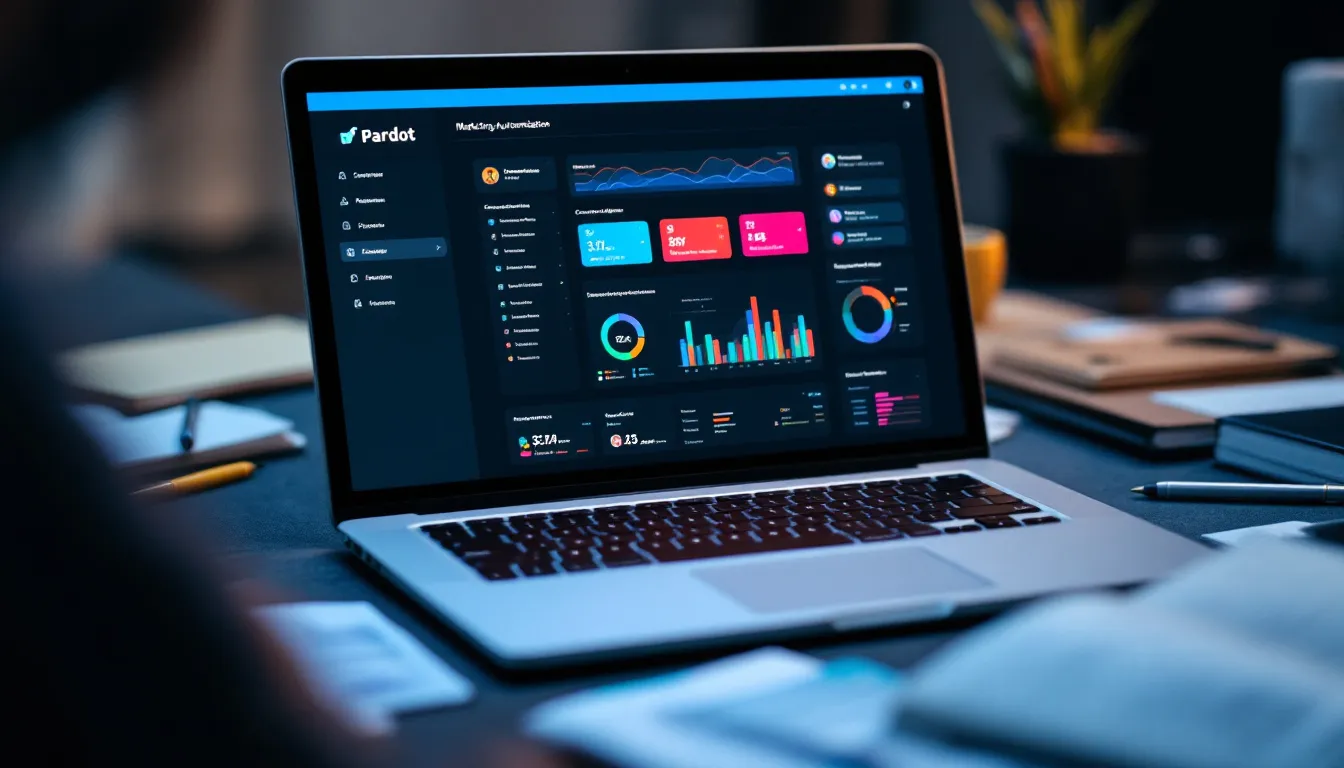 analytics dashboard with red and blue line graphs