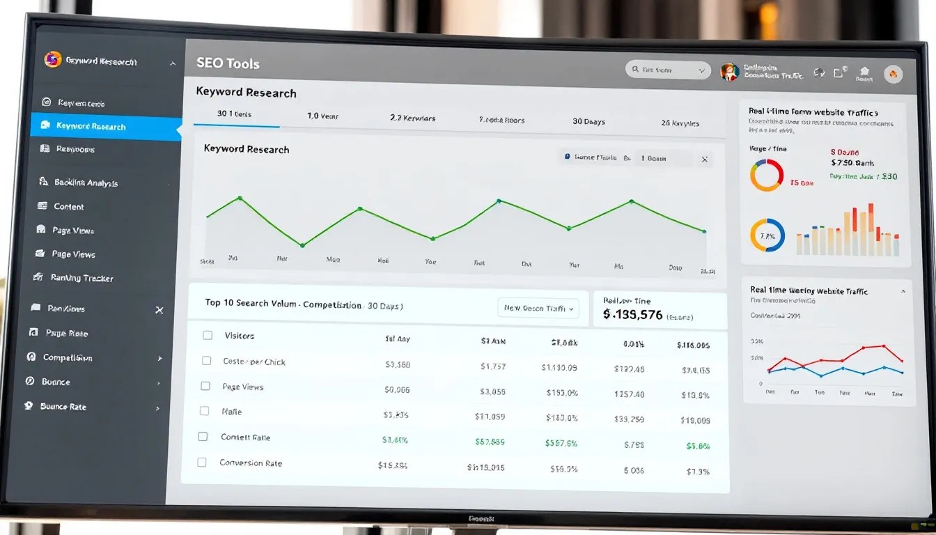 Typing SEO keywords on Google Search on laptop