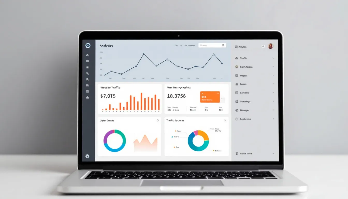 desk setup with multiple analytics tools open