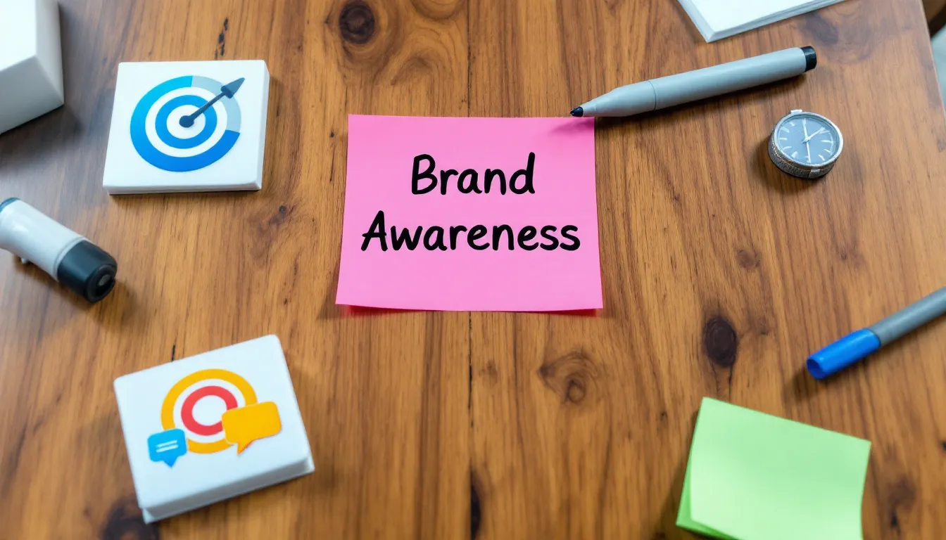 multiple marketing strategy icons on table