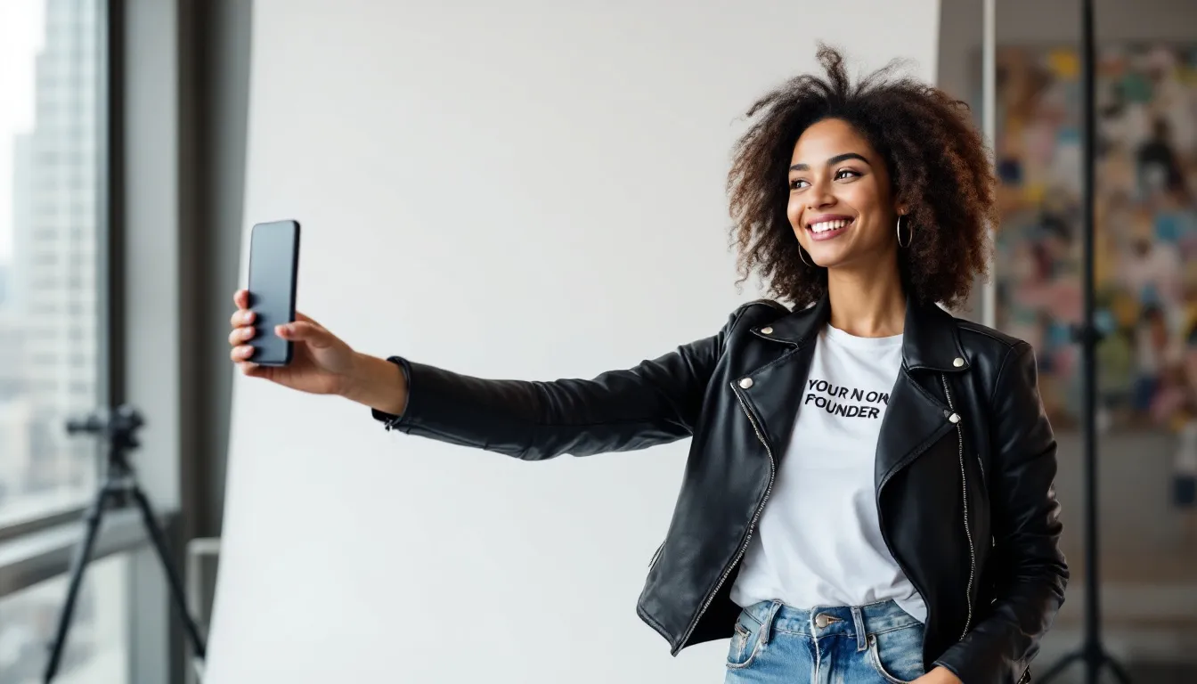 young founder recording video for social media