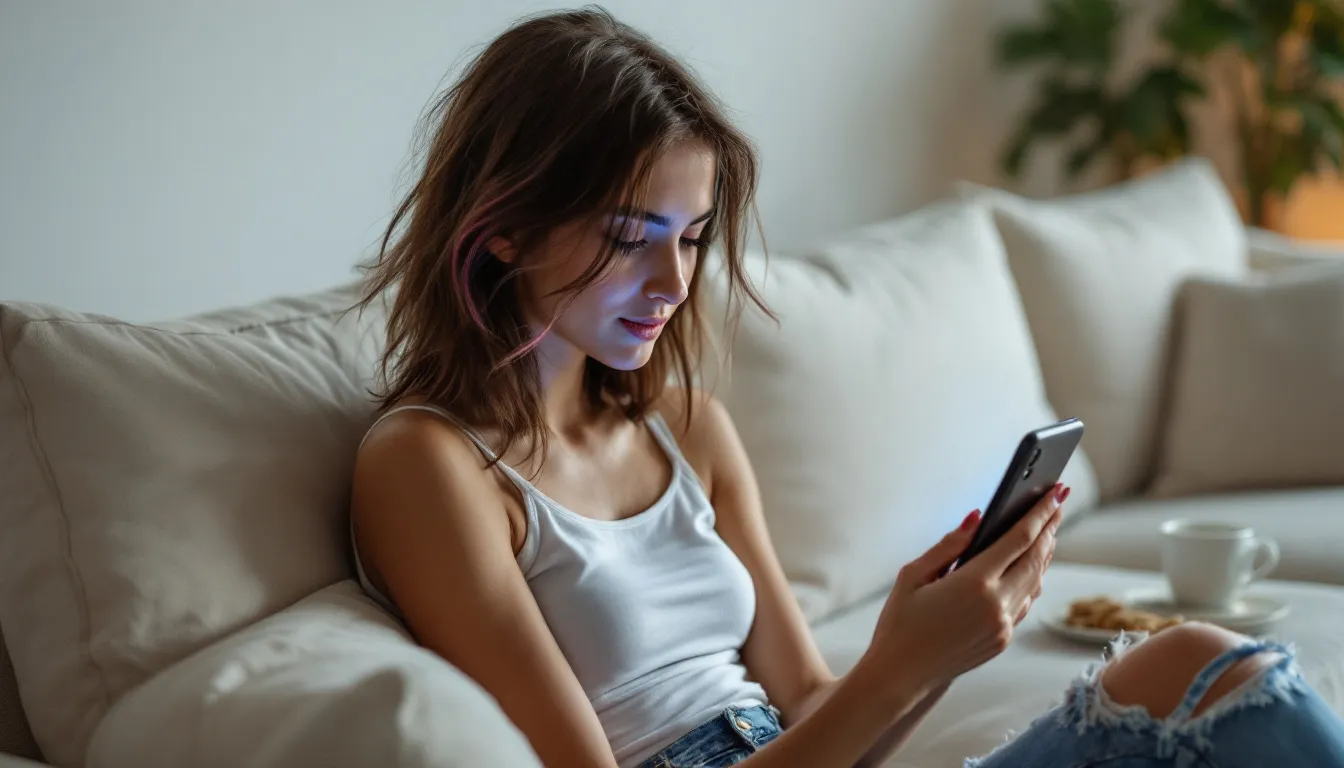 person using phone with TikTok on screen