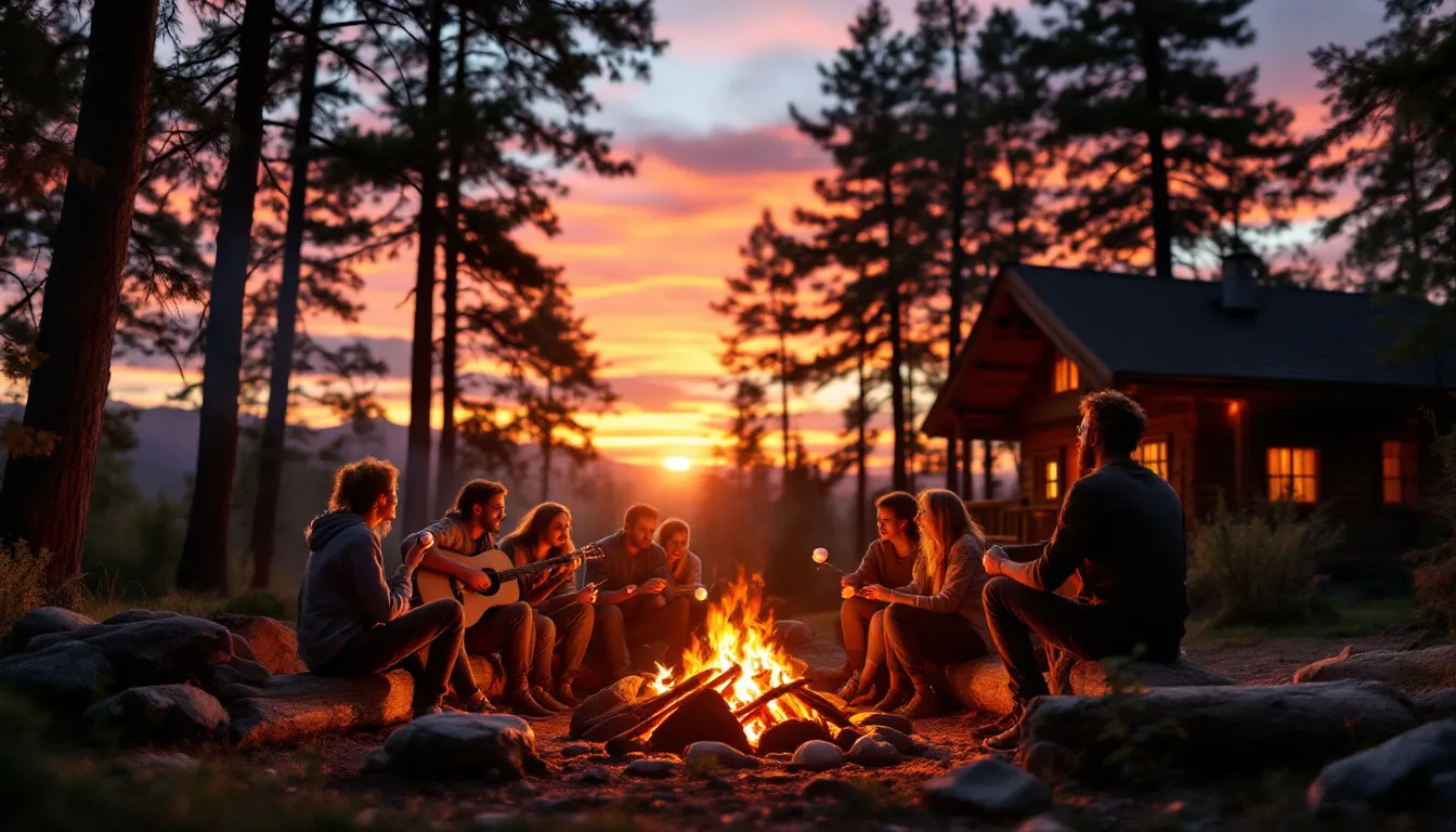 person typing travel keywords on laptop